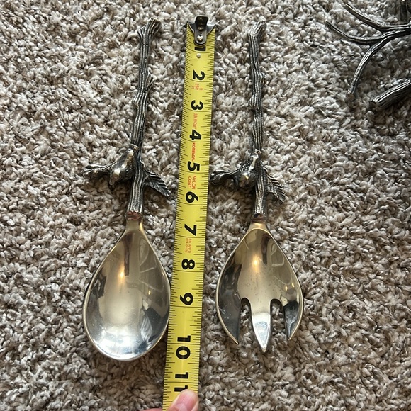 RARE COMPLETE SET! Star Home Birds & Branches Bowl Nickel-Plated Cast Aluminum - Picture 3 of 11